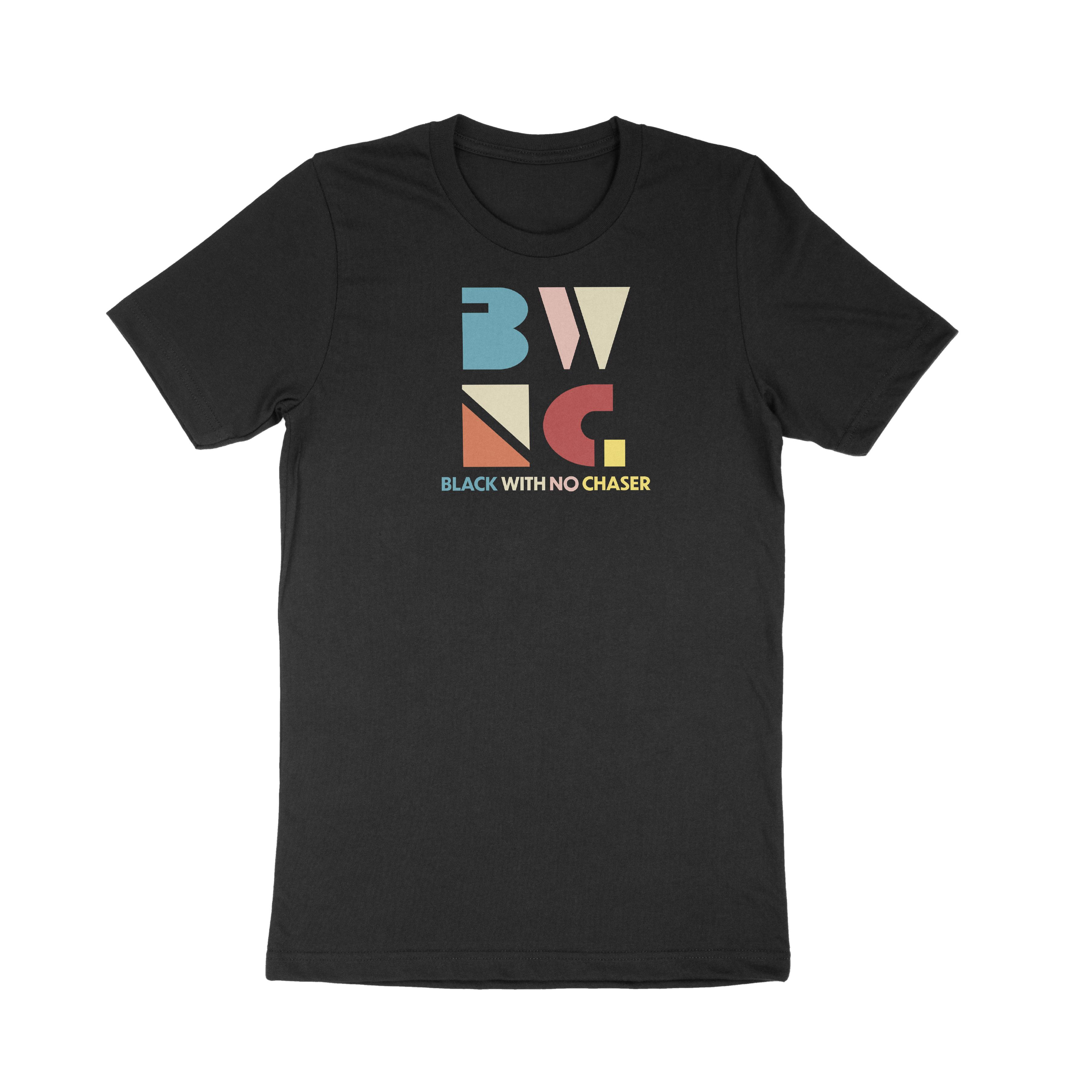 "Black With No Chaser" Color Block Unisex T-shirt (Black)