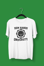 Load image into Gallery viewer, Dem Hands University Short-Sleeve Unisex T-Shirt (black seal)
